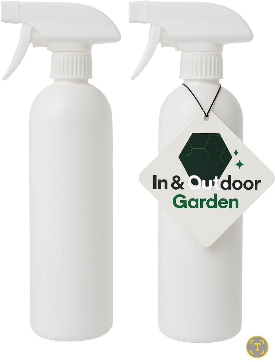 Set van 2 lege sprayflacons 500ml Mat Wit - Plantenspuit - Spuitfles - Spray Bottle - Waterverstuiver - Plantenspuit Binnen - Plantensproeier -