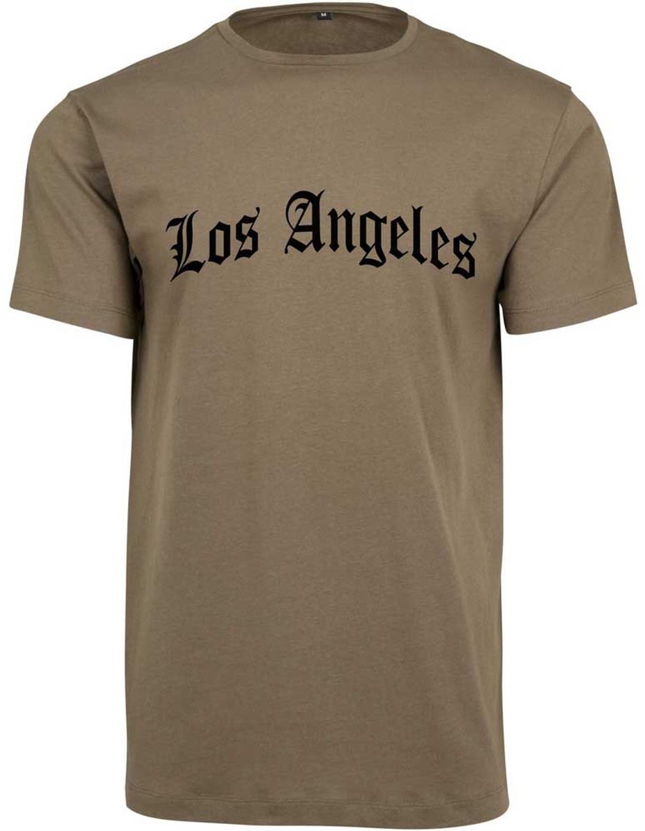 Mister Tee Los Angeles Wording Heren T-shirt L Olijfgroen