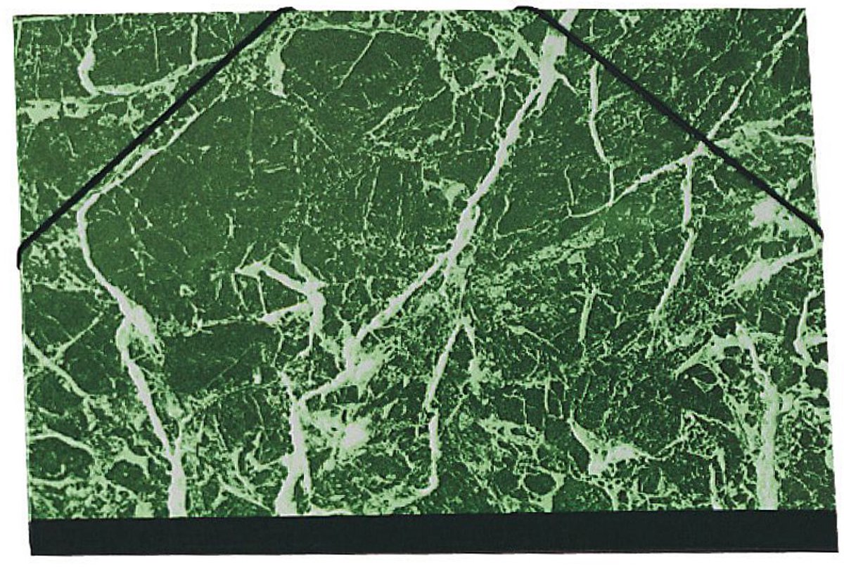 Tekenmap gemarmerd vernist papier met elastieken 52x67 - Raisin - Groen