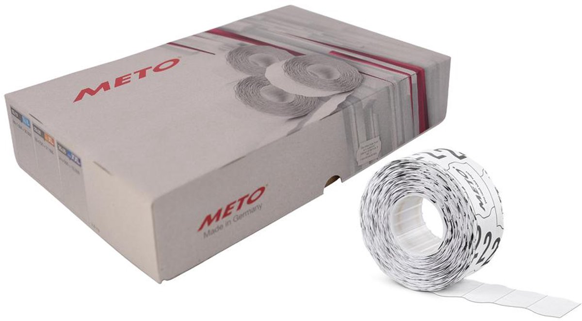 METO prijsetiketten 26 x 16 mm, wit, permanent klevend