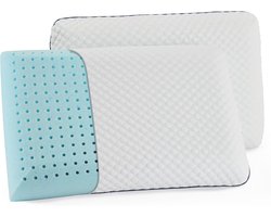 Gel Memory Foam Kussen - 2-Pack - Medium Plush - Ondersteuning voor Nek en Schouders - Voor Rug, Zij- en Buikslapers - Essentieel voor Thuis en Hotel