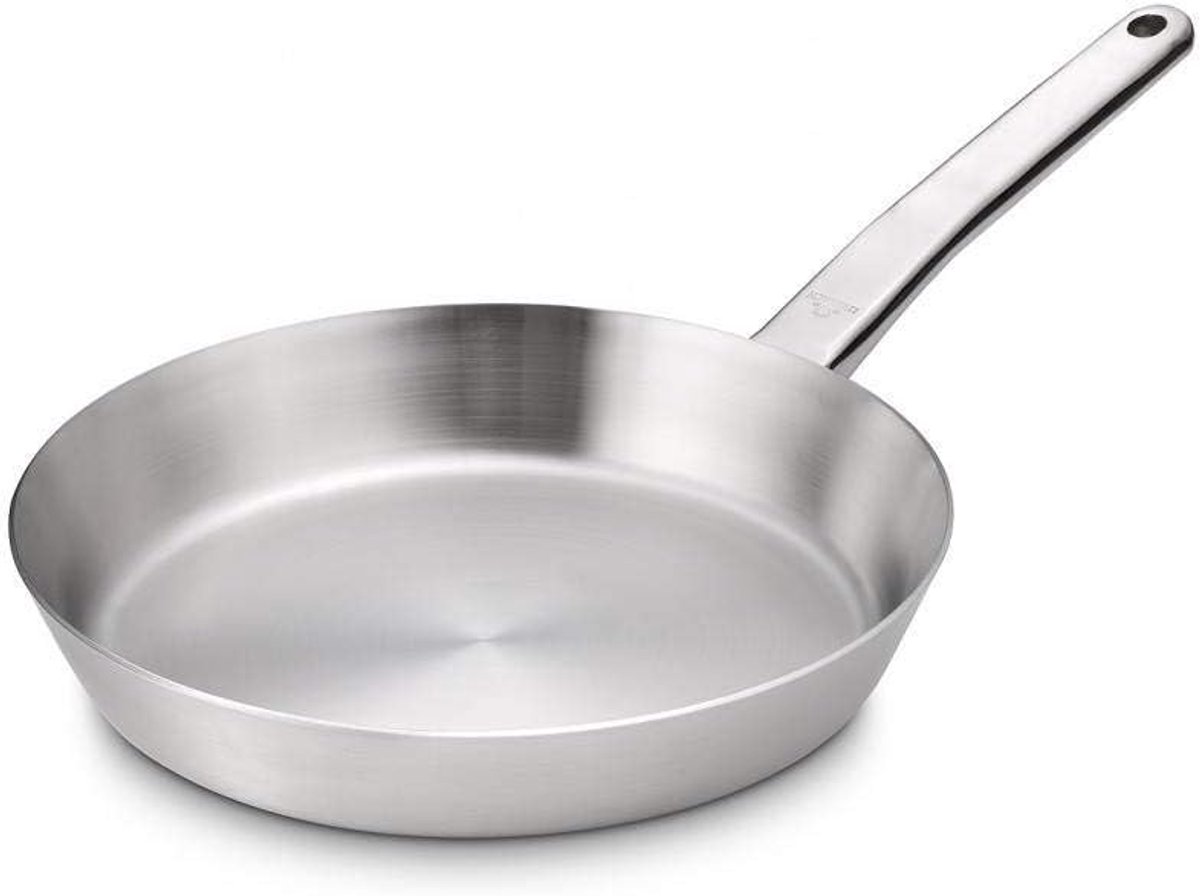 24 cm Koekenpan van Roestvrij Staal - Duurzaam en Ergonomisch