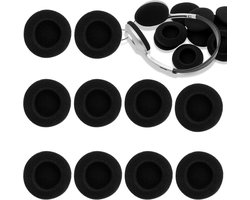 Vervangende oorkussens voor oordopjes, 10 stuks, 50 mm, zwart, oorkussens, vervanging voor hoofdtelefoon, schuimbekleding, oorkussens, vervangende oorpads, audio hoofdtelefoon voor Sennheiser, Sony,