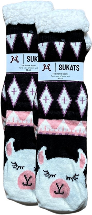 Chaussettes d'intérieur Sukats® - Chaussettes de maison - Taille 36-41 - Antidérapantes - Moelleuses - Chaussettes d'intérieur pour femmes - Variant 15