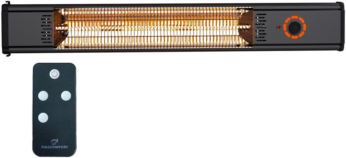 I-Red Infrarood verwarming Dual - Terrasverwarmer - Infraroodkachel - Straalkachel - Vrijstaand OF wandmontage - 2000W - 8 Standen - Afstandsbediening