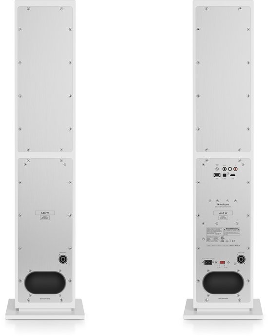 Audio Pro A48 W Smart Multiroom Actieve Vloerstaande Luidsprekers - Audio Pro Multiroom (Linkplay) - Ruimtecorrectie - 2x130W Speakers - Wit van Merkloos — afbeelding 3