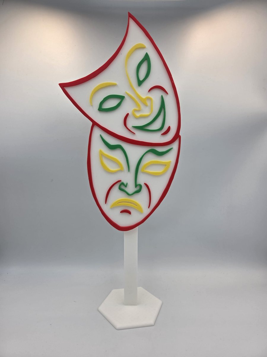 Carnavals Decoratie Mommen Masker op statief