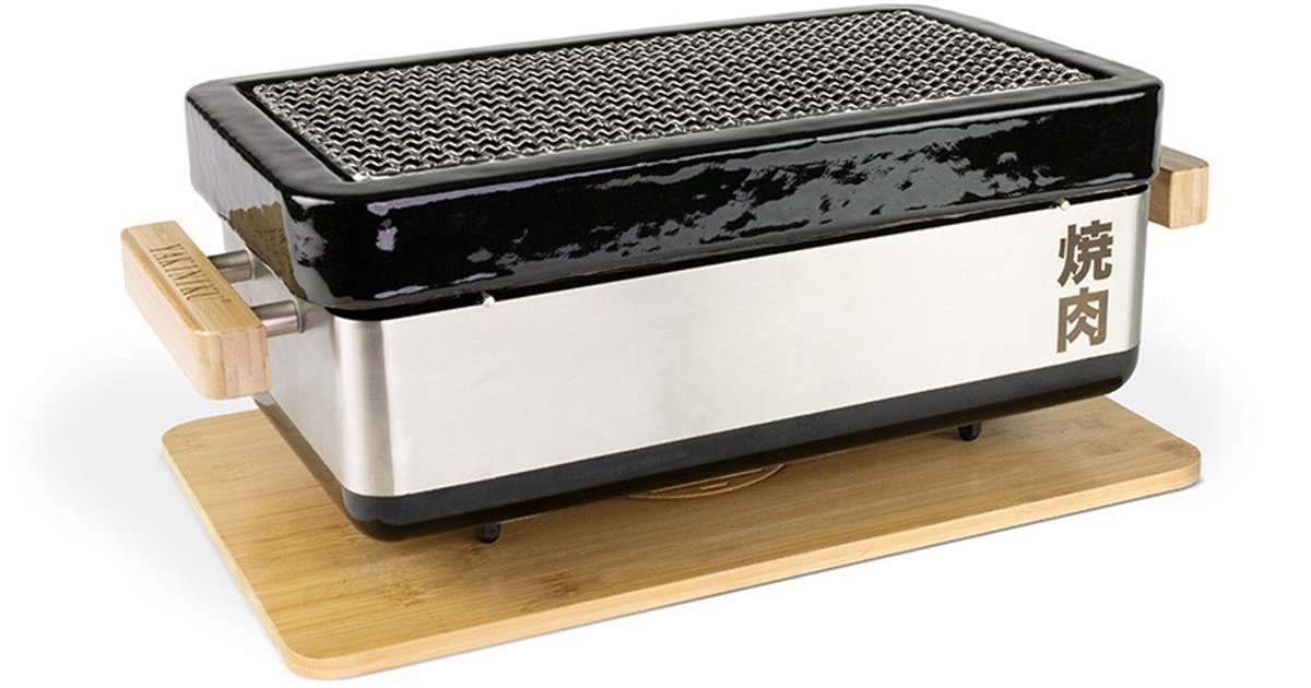 YAKINIKU Shichirin PRO - MEDIUM - Rechthoekig - Konro & Yakitori Grill - 2-6 Personen - Dubbelwandig Keramiek