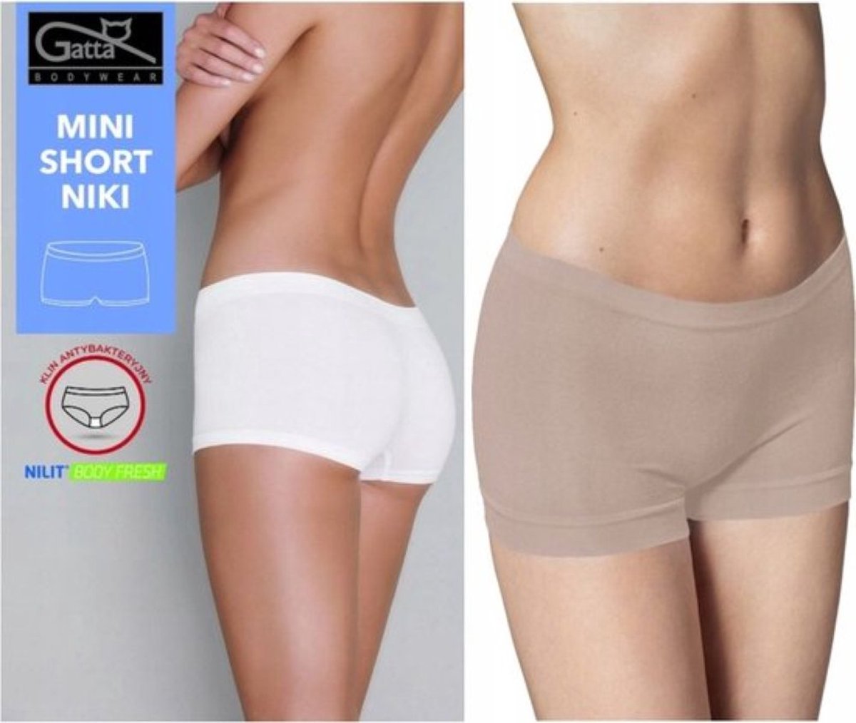 GATTA - Dames Boxershort - Maat M - Natuurlijke / Beige - Naadloze Short - Comfort Ondergoed (1 stuks)