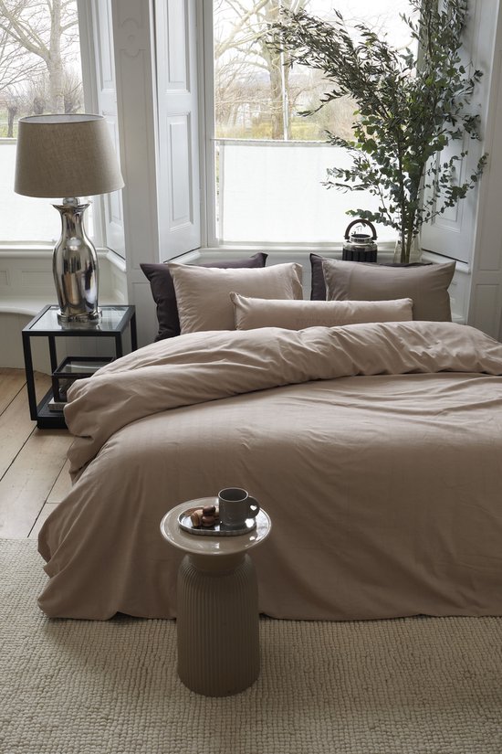 Rivièra Maison Connor dekbedovertrek - Lits-Jumeaux XL - 260 x 200/220 cm - Zand van Riviera Maison — afbeelding 5
