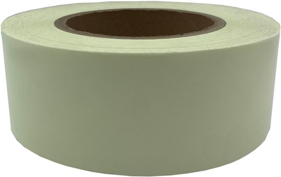 Ruban adhésif phosphorescent 50 mm (5 cm) x rouleau de 10 mètres (200 mcd)