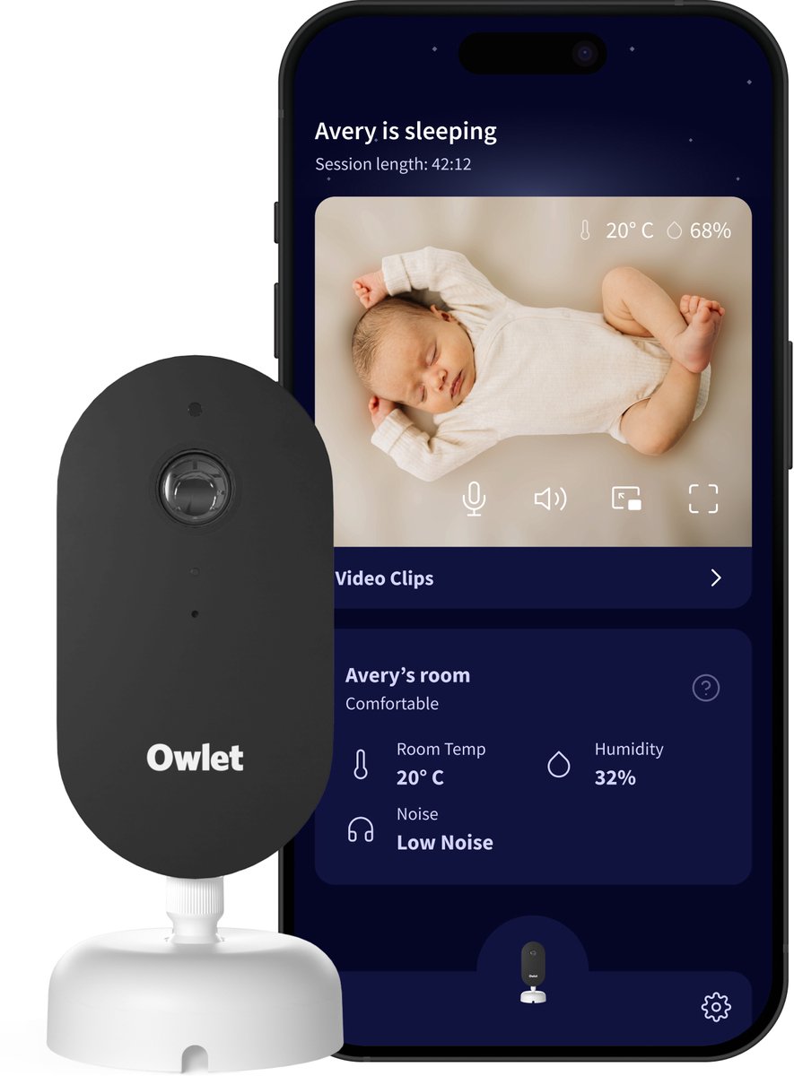 Owlet Dream Sight Babyfoon 2K HD Camera met Bewegingsdetectie - Owlet Care - €99,99