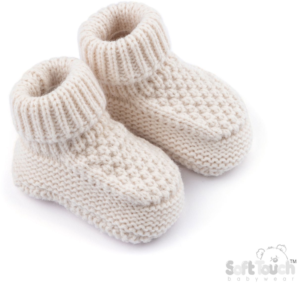 Soft Touch Babyslofjes "Elegance" Ribbed Slof Slofje 6 Maanden (10 cm) Unisex Coffee ABO712