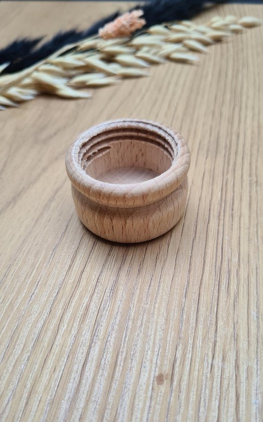 1x Tanden Bewaarpotje - Houten Bewaardoosje | melktandjes | tandendoosje | opdruk: sticker Donker Blauw | bewaarpotje | tandenpotje — afbeelding 2