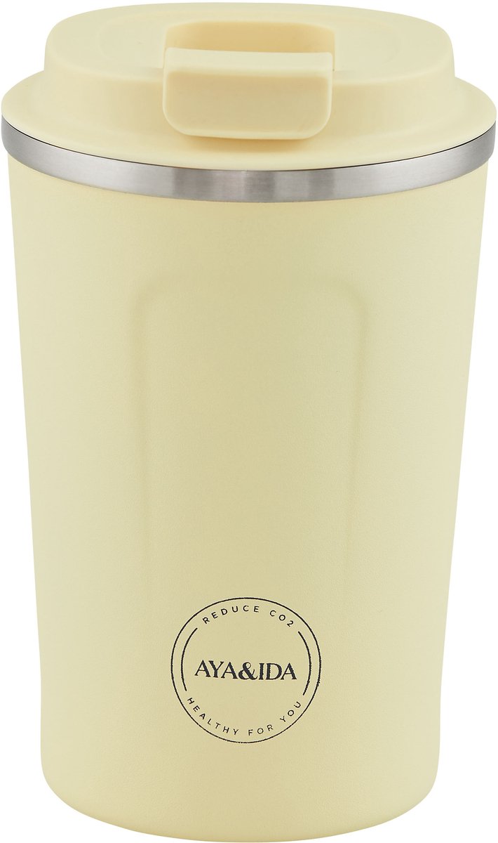 AYA&IDA - CUP2GO - koffiebeker - coffee to go - reisbeker - meenemen - 380ml - BUTTER YELLOW