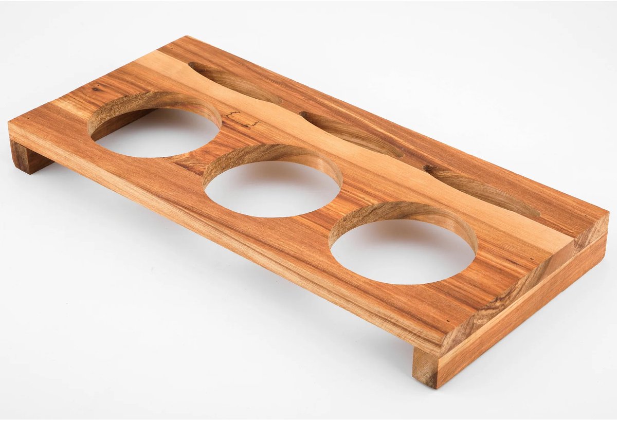 CS Kochsysteme XANTEN houten dienblad voor 3 minipotjes