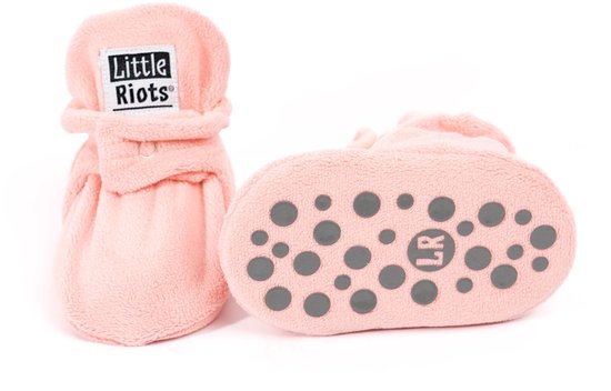 Little Riots - babyslofjes - antislip - fleece stepper - oud roze - slofjes voor je baby, dreumes en peuter voor jongens en meisjes - 18-24 Maanden (14cm) - schoenmaat 22-23
