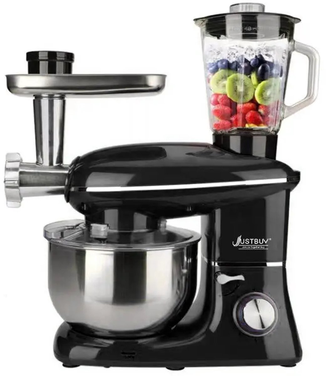 Studio Lyma Keukenmachine - Keukenmixer - Mixer - Keukenrobot - Met chopper en blender - RVS mengkom - 6 snelheden - 1500 Watt