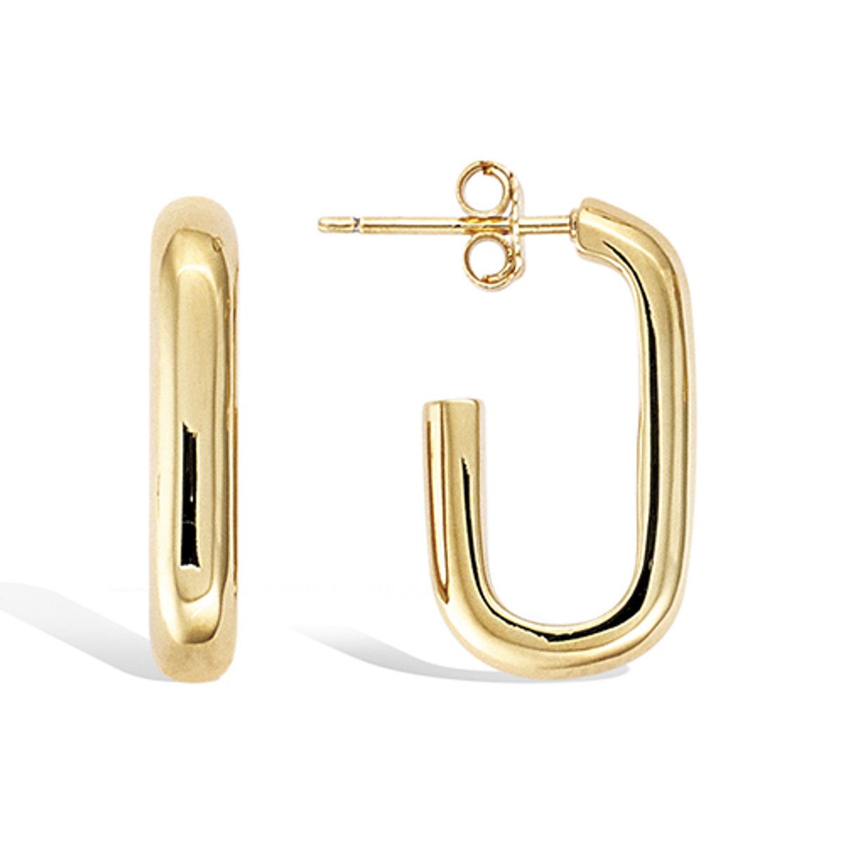 CHIVAL 18K Goud Vergulde Oorbellen – Open Oval – Tijdloos, Minimalistisch, Hypoallergeen, Modern, Tijdloos, Elegant, Cadeau voor Haar, Luxe, Geschenkverpakking, Sieraad