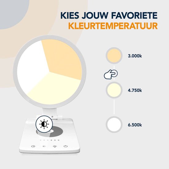 Slowwave Light Boost Max daglichtlamp - Lichttherapielamp met 10.000 lux - Bouw lichtintensiteit geleidelijk op - Verschillende kleurtemperaturen - Kantelfunctie