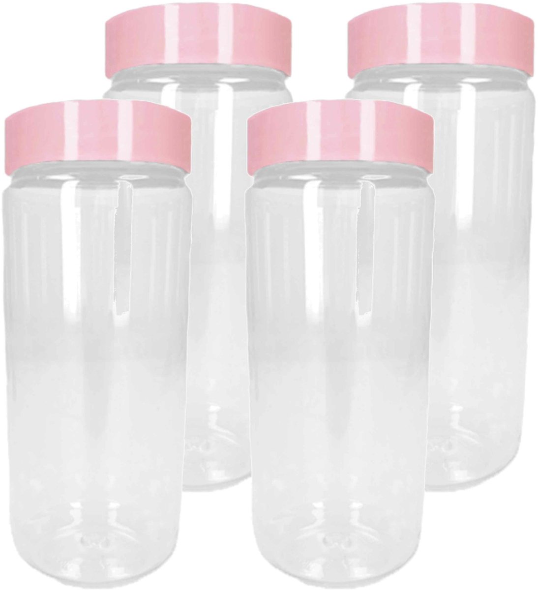 PlasticForte Voorraadpot/bewaarpot - 10x - 550 ml - kunststof - oud roze - B7 x H16 cm