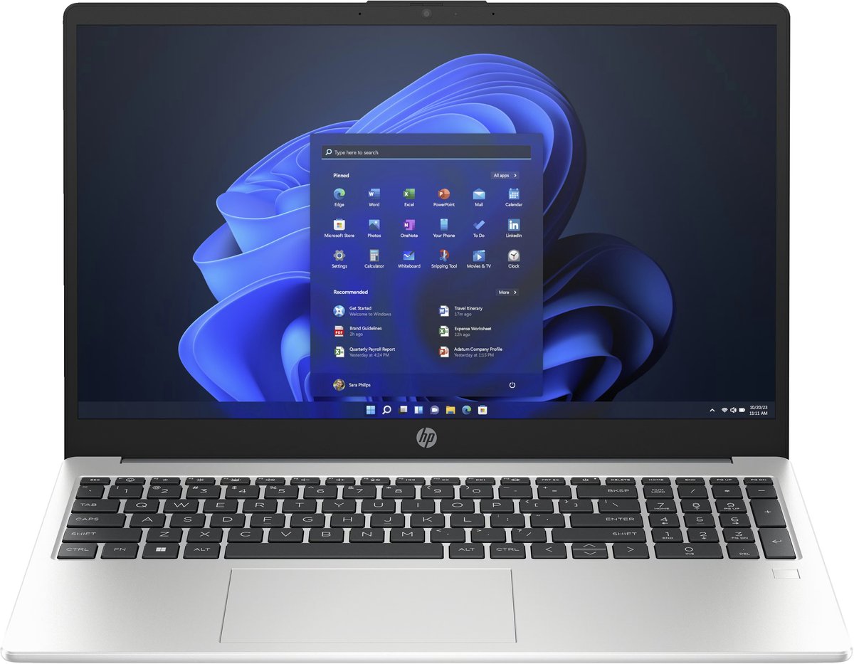 HP 250 G10 - 15.6" Full HD IPS Anti Glare - i5-1334U - 16 GB Geheugen - 512 GB M.2 SSD - Wi-Fi 6 (802.11ax) - Windows 11 Pro - Zilver — afbeelding 1