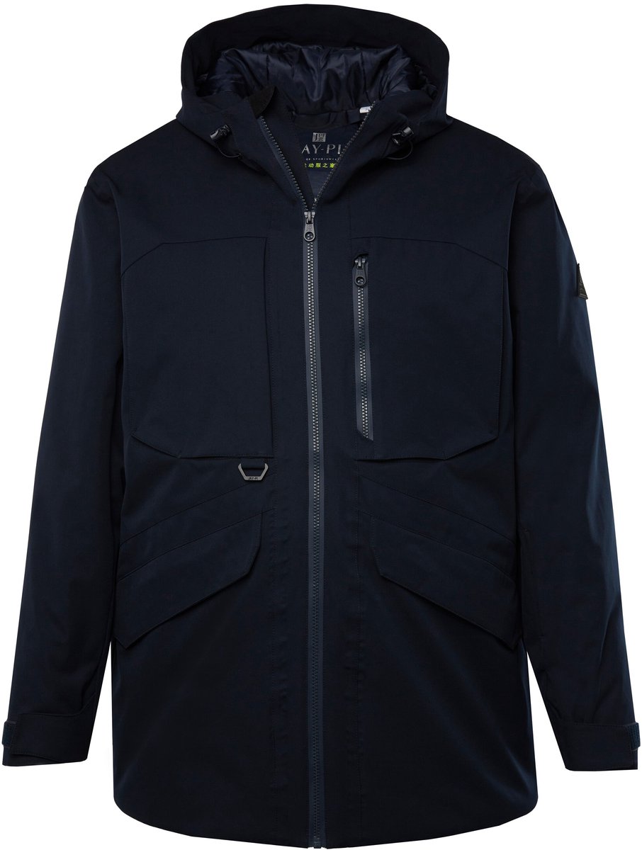 JAY-PI - Heren - Ski-jas met reflector-detail Skiwear super functioneel capuchon - Navy blauw - Maat 5XL