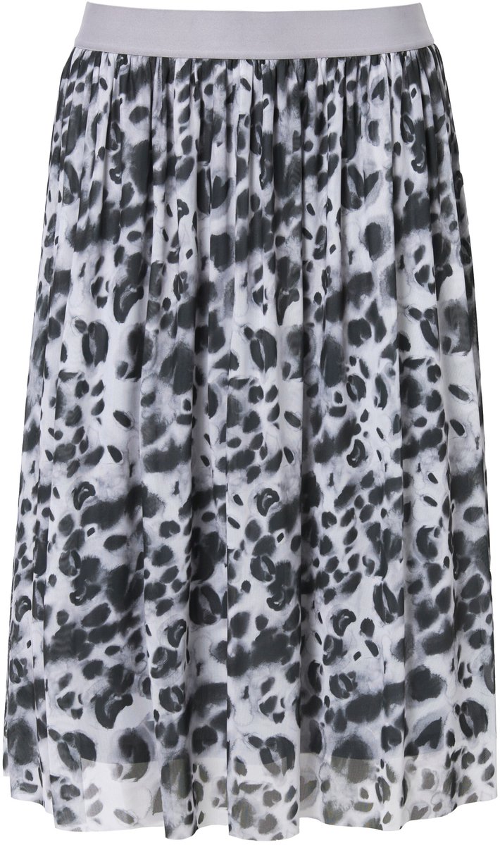 Angel of Style - Dames - Mesh-rok recht diermotief elastische tailleband - Loodgrijs - Maat 56