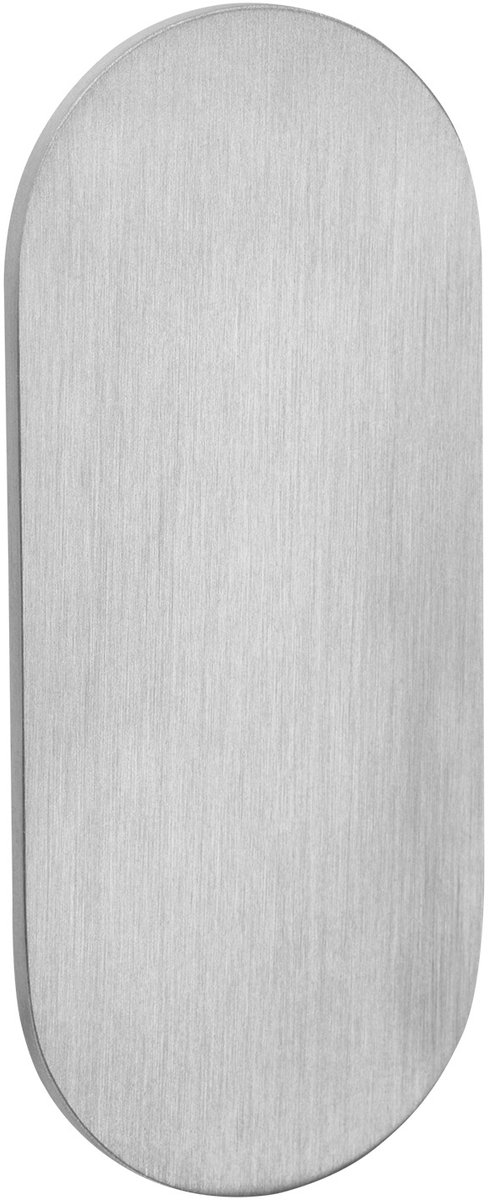 SOTECH blinde rozet, ovaal, 65 x 28 x 2 mm, roestvrij staal gesatineerd met 3M VHB kleefpad, boren niet nodig, voor sloten met profielcilinders in meubels en deuren.