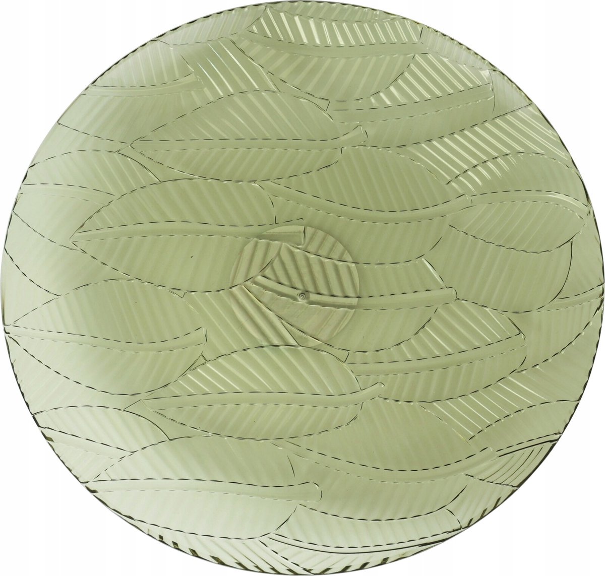 Groene Plastic Kom met Bladerenprint - Ideaal voor Picknick & Camping