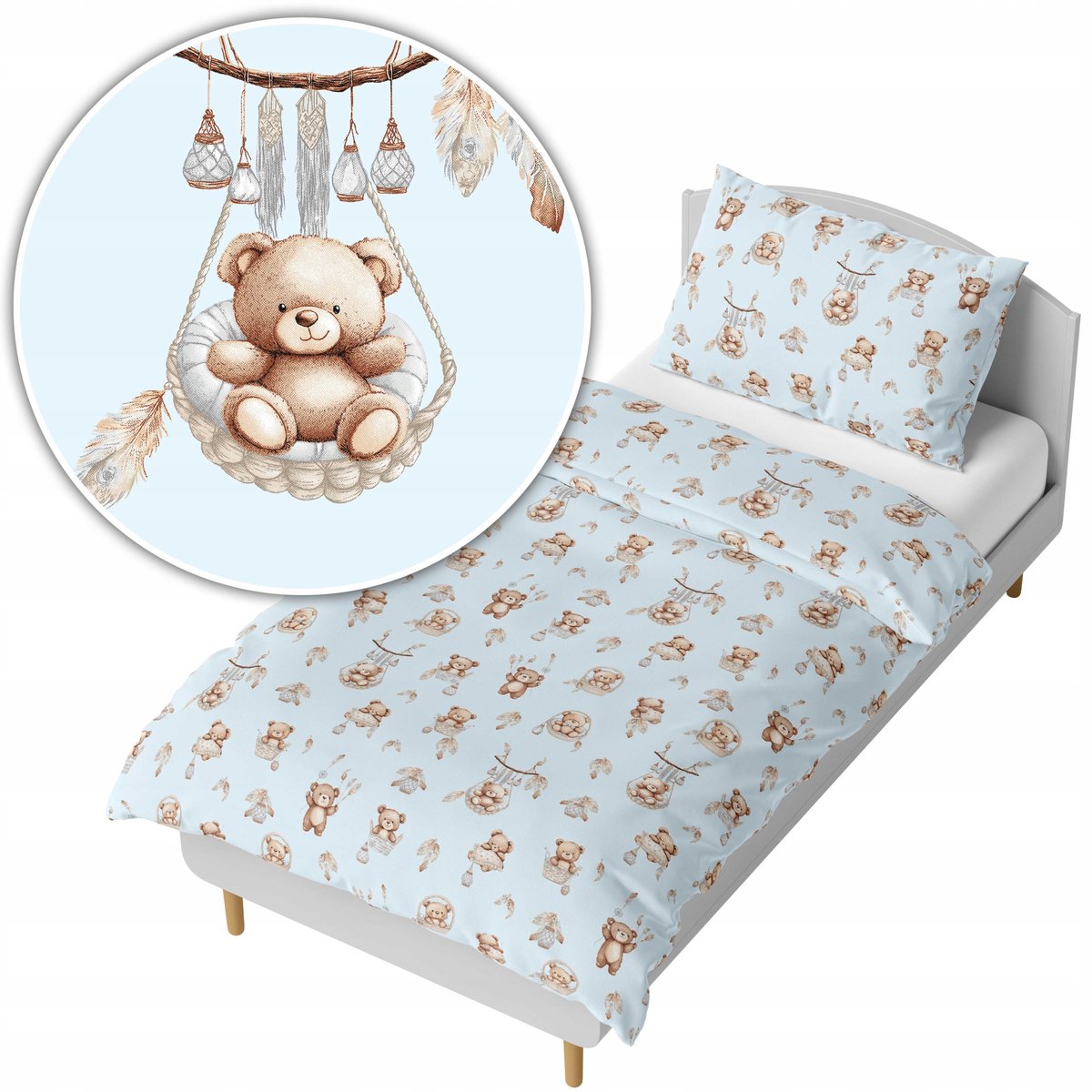 Kinderbeddengoed 140x200cm - Vrolijke Berenprint
