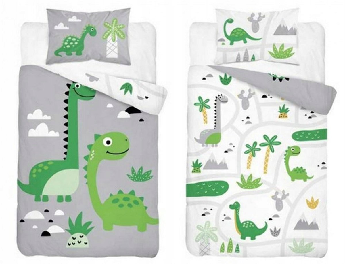 Kinderbeddengoed 90x120 cm met Dinosaurusprint - Katoen