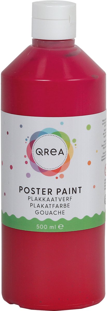 Plakkaatverf qrea rood 500ml | 6 stuks