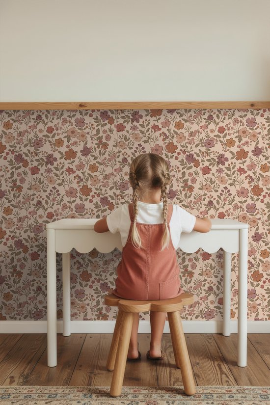 Papier peint ESTAhome fleurs rose terracotta - 53 cm x 10,05 m - 131321