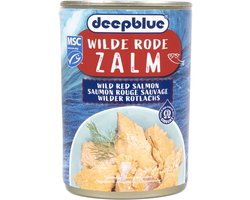 Zalm in blik 418 gram (wilde rode zalm) Deepblue