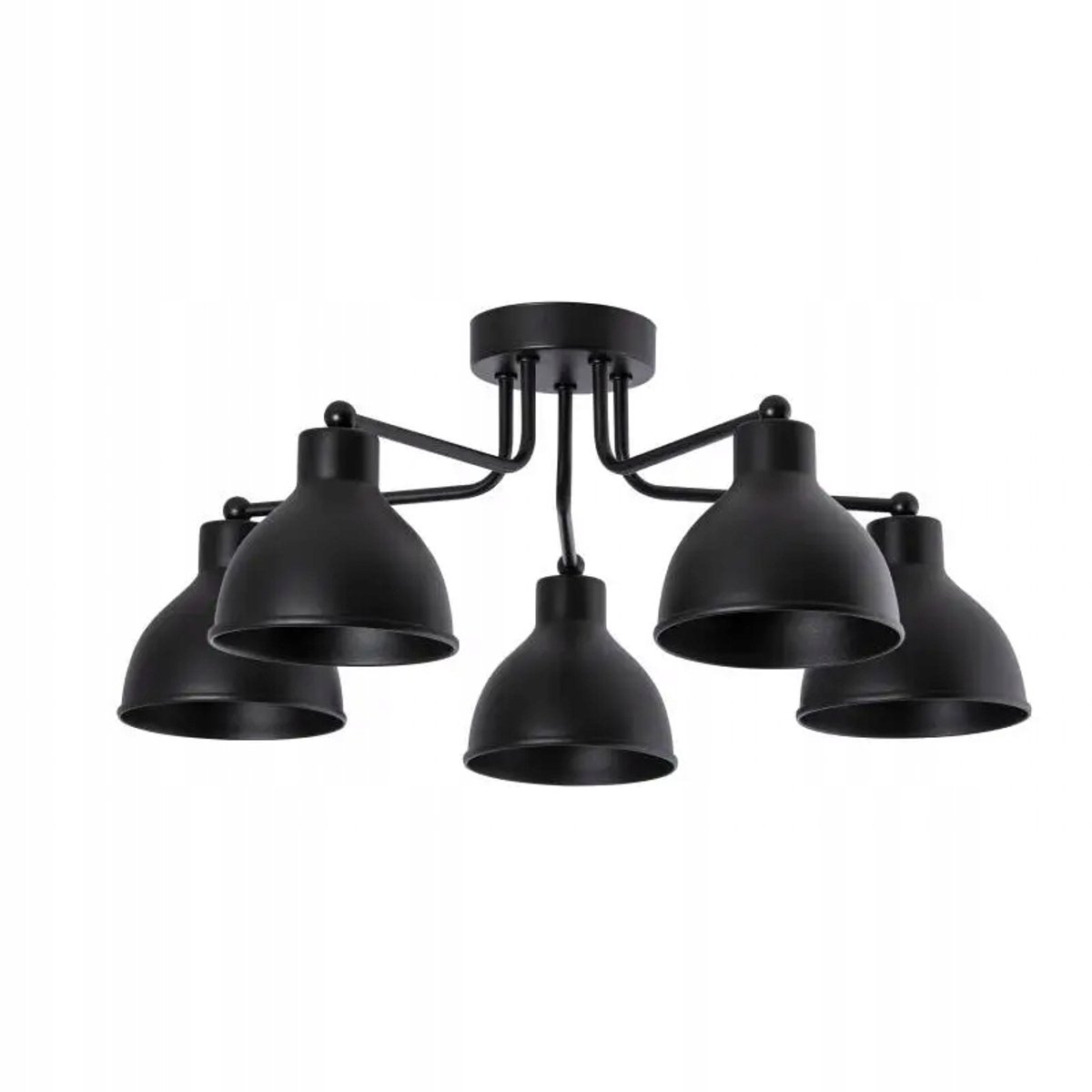Industriële Plafondlamp Spider Zwart met 5xE27 Fitting