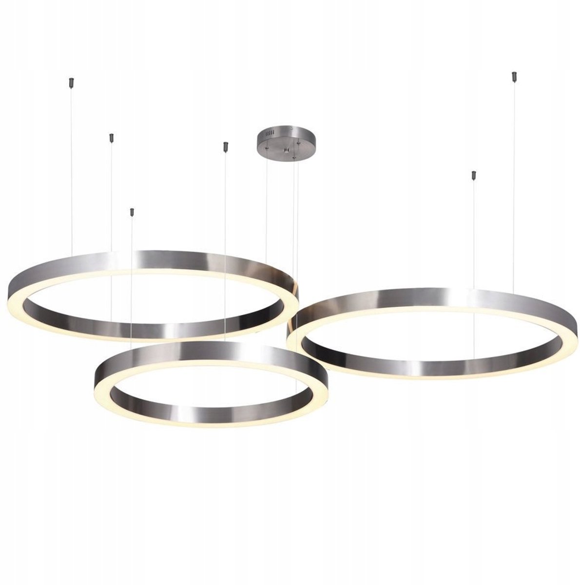 Circle LED Plafondlamp Nikkel 60+80+80cm Dimbaar & App Bediening