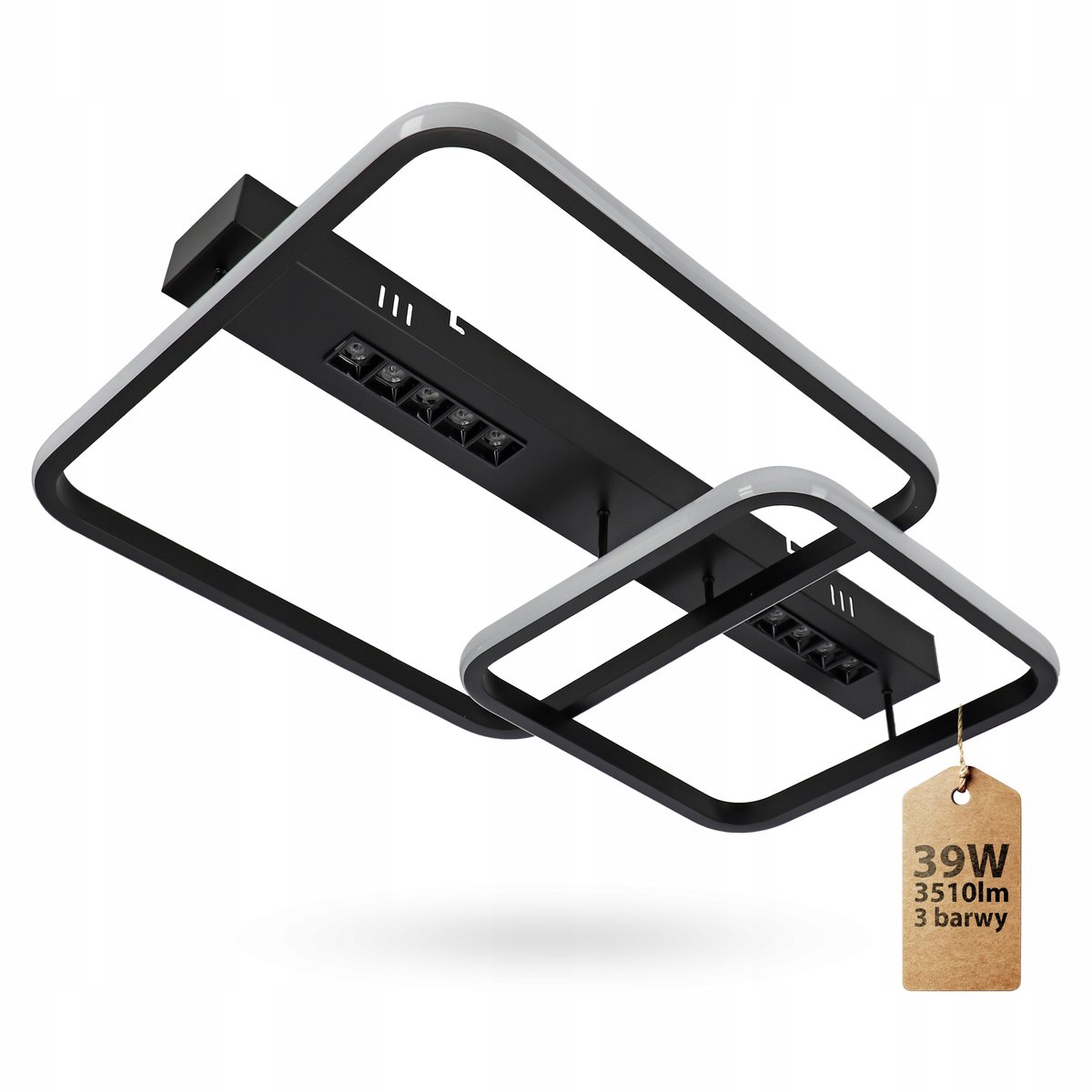 LED Plafondlamp Zwart 39W, 3 Kleuren Licht, UGR16