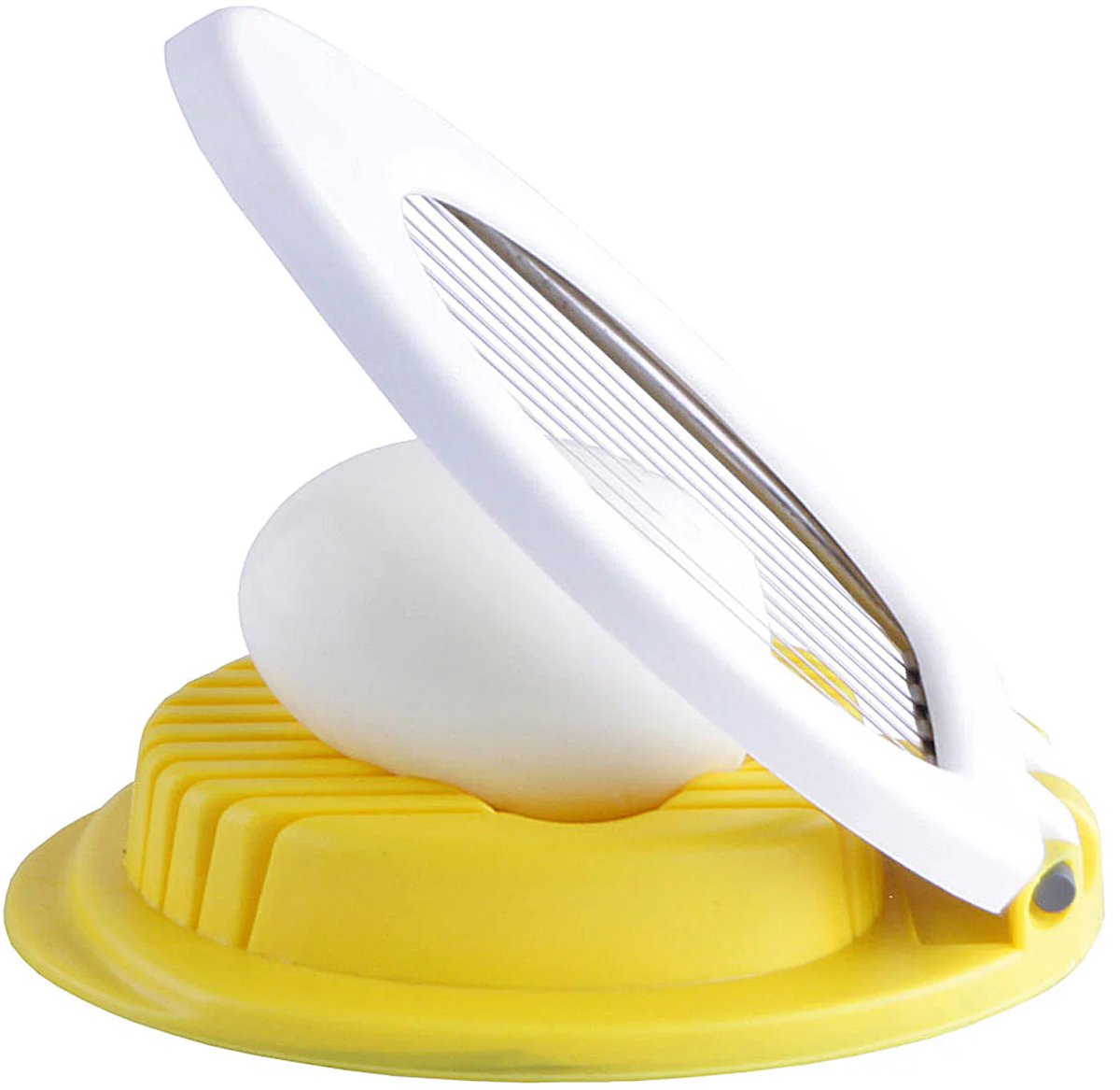 Cookinglife Eiersnijder - Groentesnijder - Champignonsnijder - Multifunctionele Eiersnijder - Egg Slicer - Kunststof - Geel - Vaatwasserbestendig - 20 cm