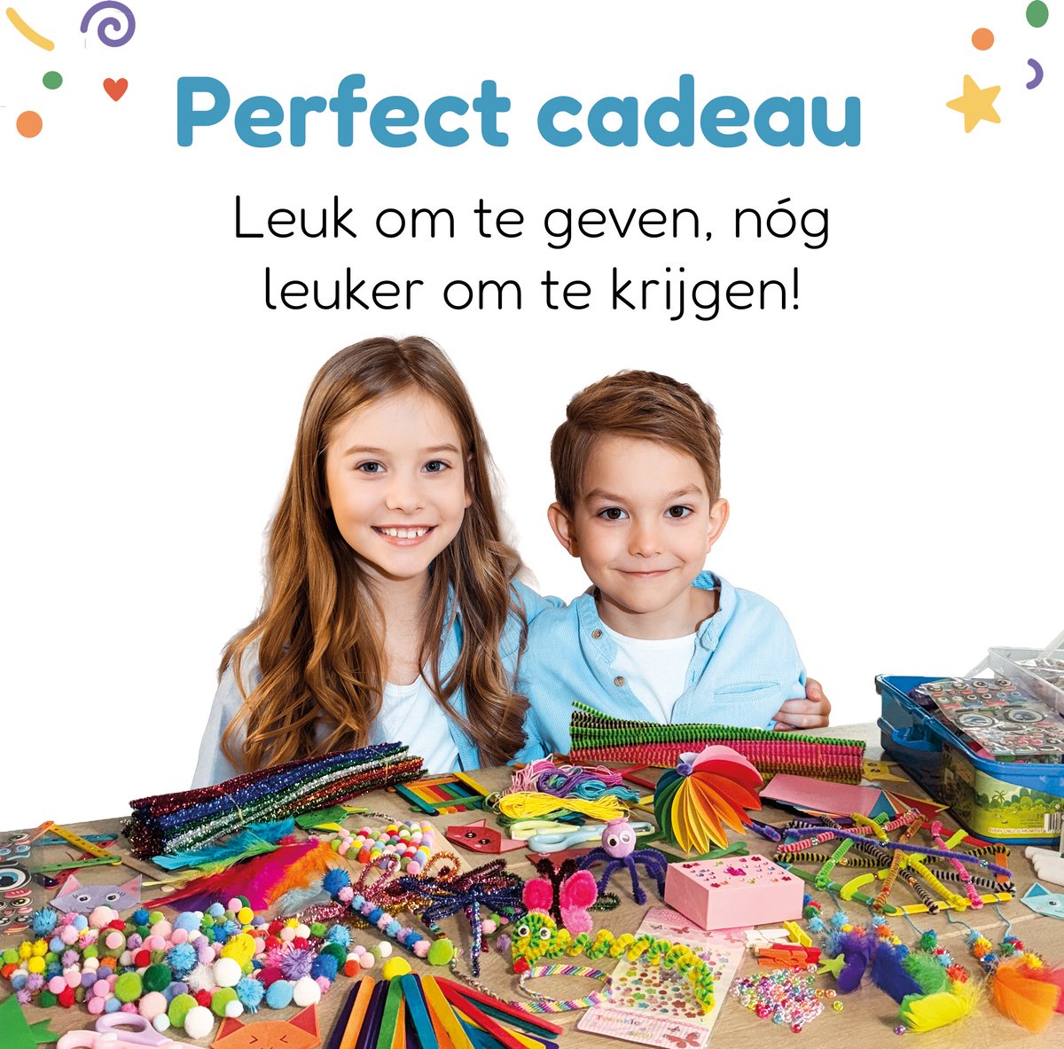 Knutselkoffer XXL BIEK20® Blauw - Inclusief E-Book - Knutselpakket - Knutselen Jongens - Creatief Speelgoed - Knutseldoos - Knutselset - Knutselen voor Kinderen — afbeelding 3