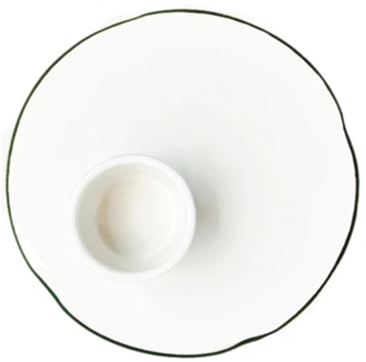 Val Pottery Foolish eierdop D14cm groene lijn