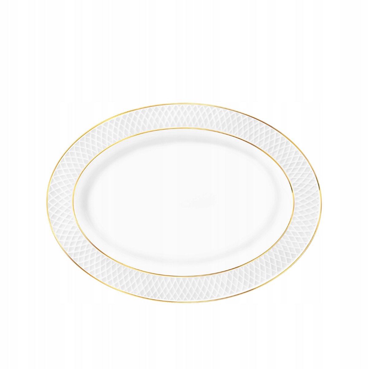 Wilmax porseleinen serveerschaal 35x25cm met gouden rand
