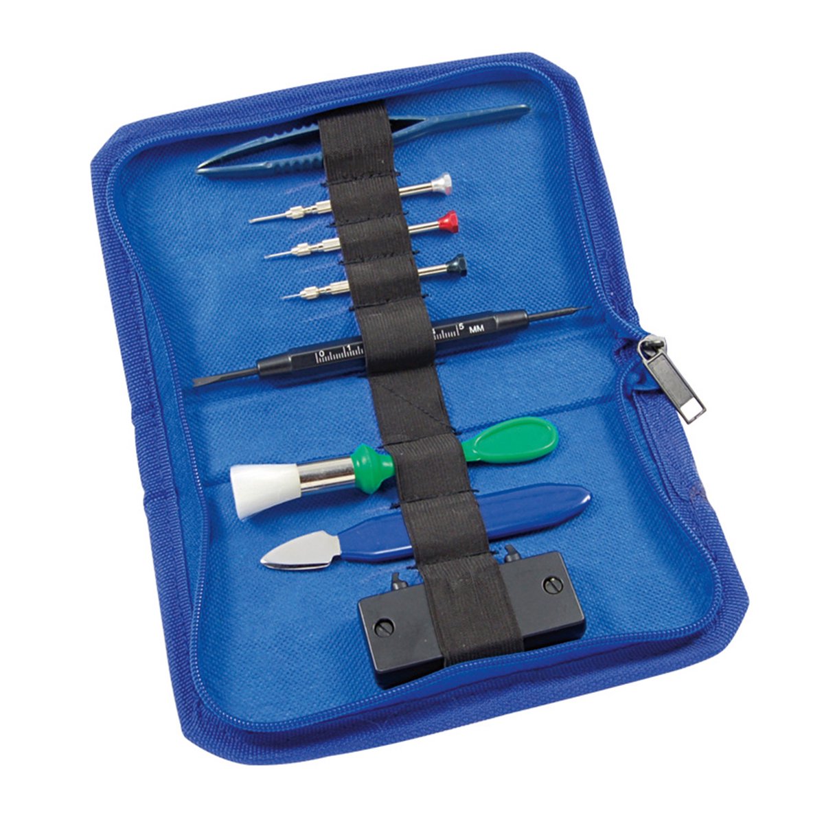 Gereedschapsset van SELVA - Voor het snel wisselen van batterijen in polshorloges en zakhorloges - In praktische etui met ritssluiting - C335893