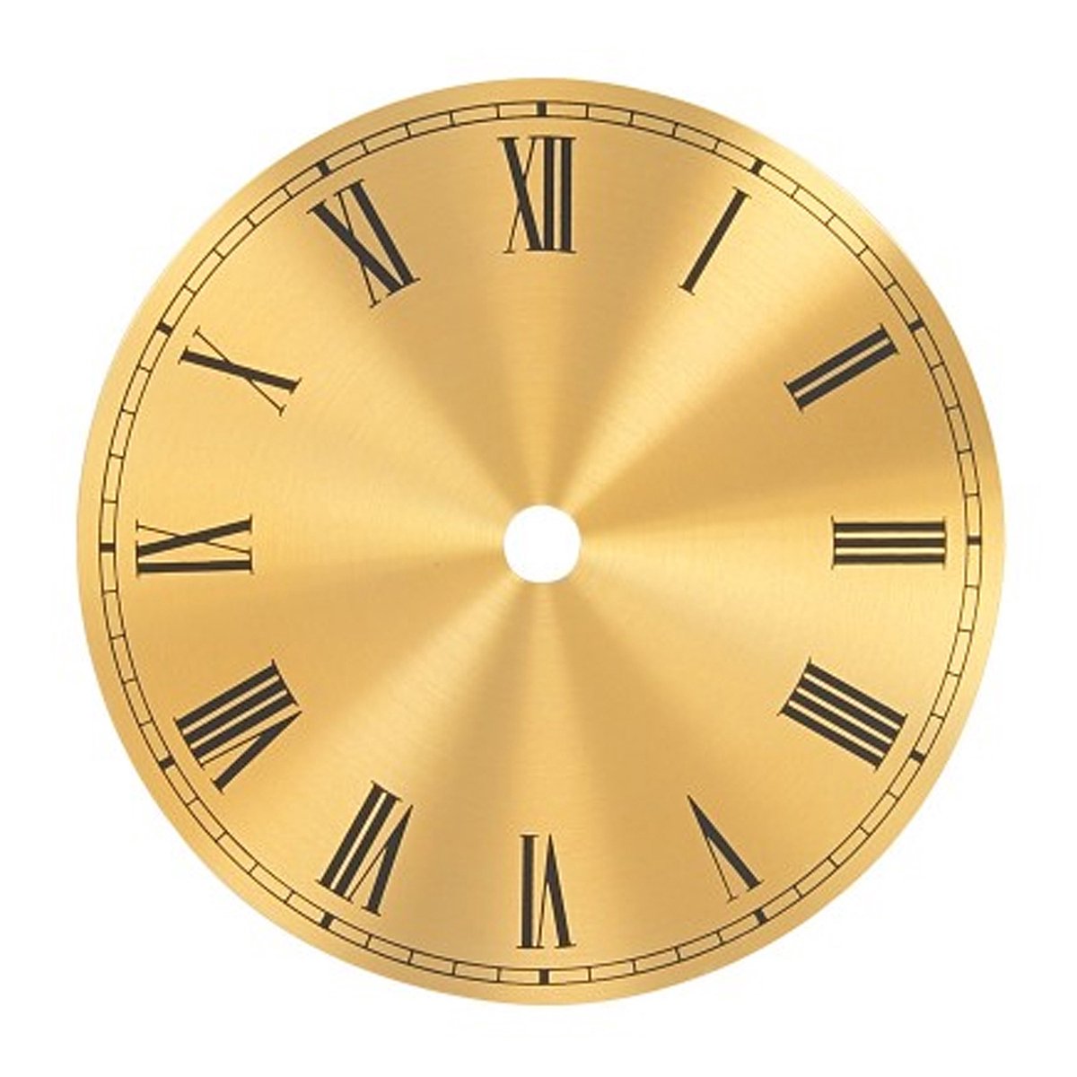 Goudkleurige wijzerplaat voor regelaars en cantilever - Romeinse cijfers - Buitendiameter: 175 mm - Materiaal: aluminium