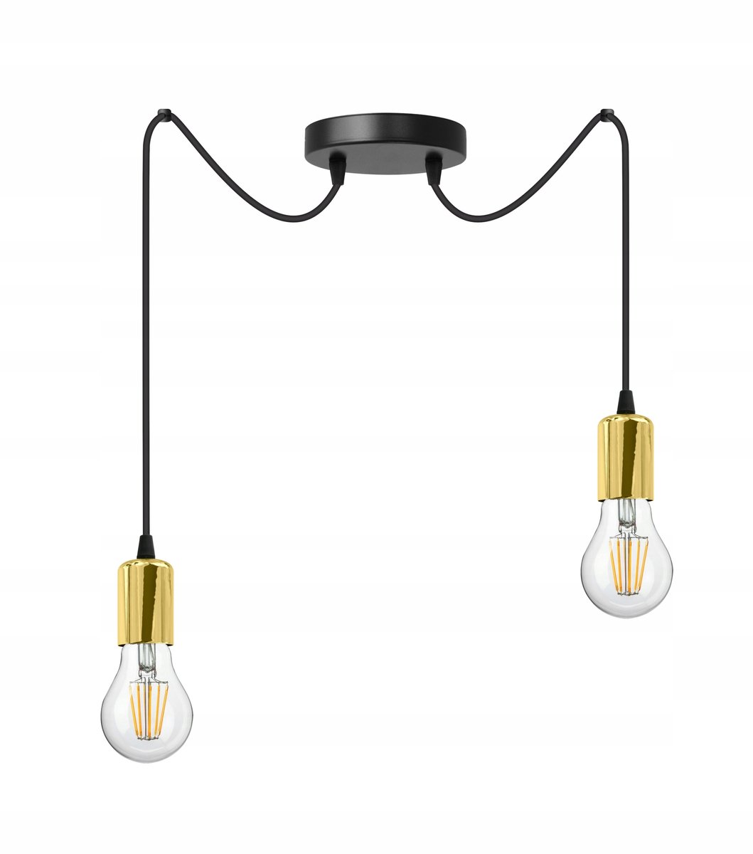 Hanglamp Spider Zwart/Goud E27 2x60W - Stijlvol en Modern
