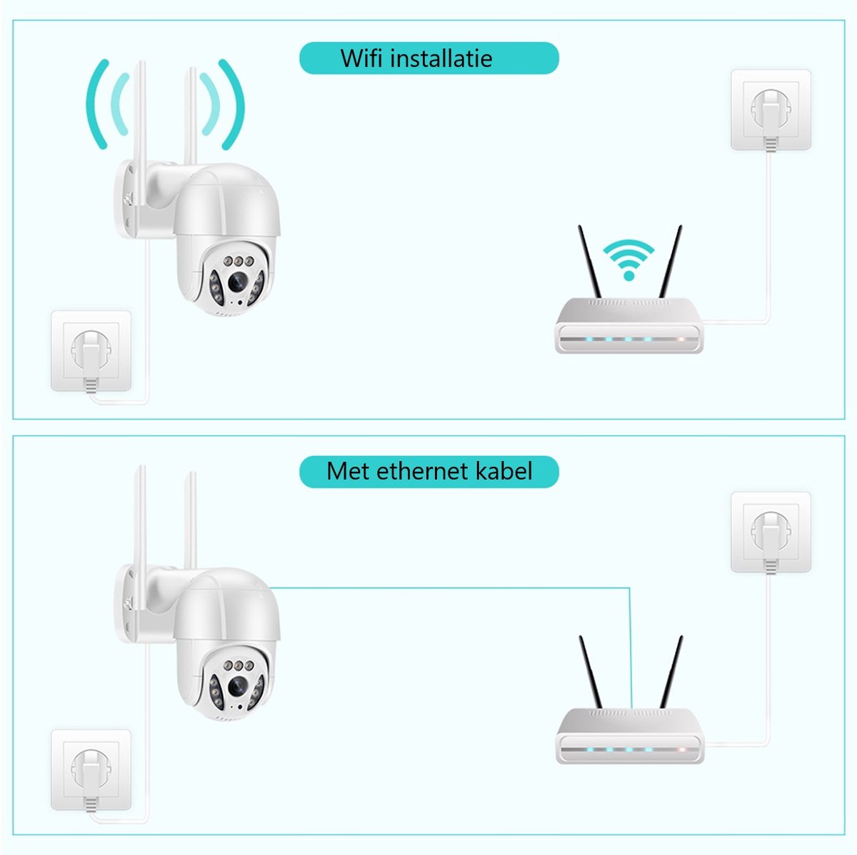 Full HD PTZ beveiligingscamera - WiFi – 355° Draaibaar – Full HD IP Camera met Nachtzicht – Twee-weg Audio – Bewegingsdetectie – IP65 Waterdicht – iOS & Android App – foto 6