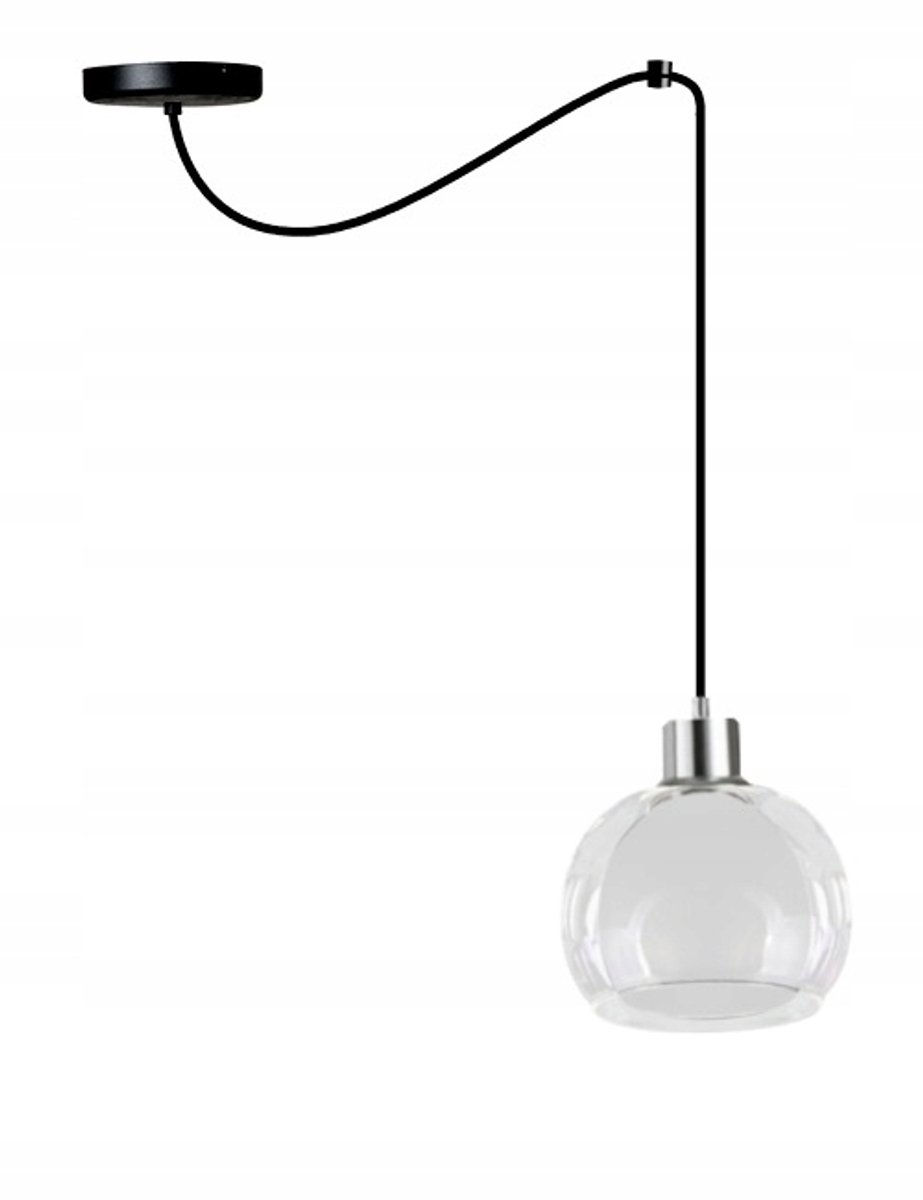 Komat Duo 7-205P Hanglamp Zwart/Chroom E27