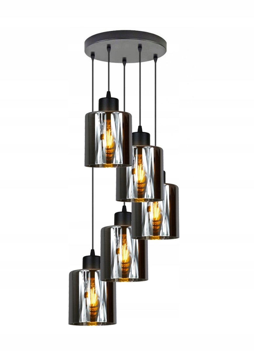 Hanglamp GREAT 4-400K LED Zwart - 5xE27 - 30cm Breed