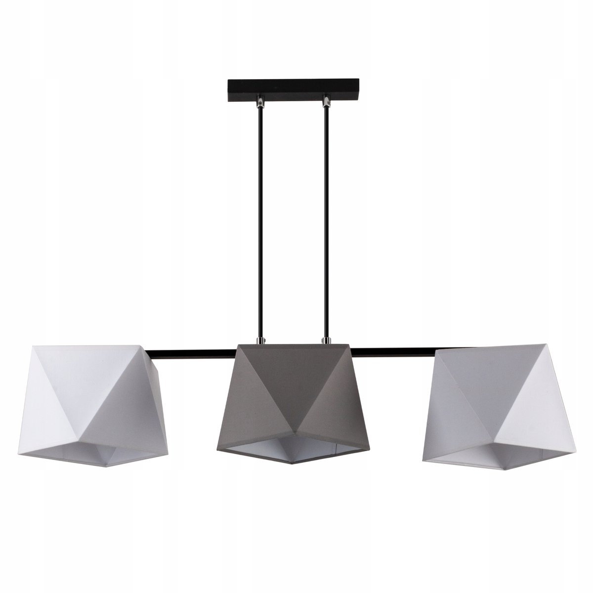 Diament Hanglamp E27 3x60W Zwart/Wit/Grijs - Stijlvol Interior