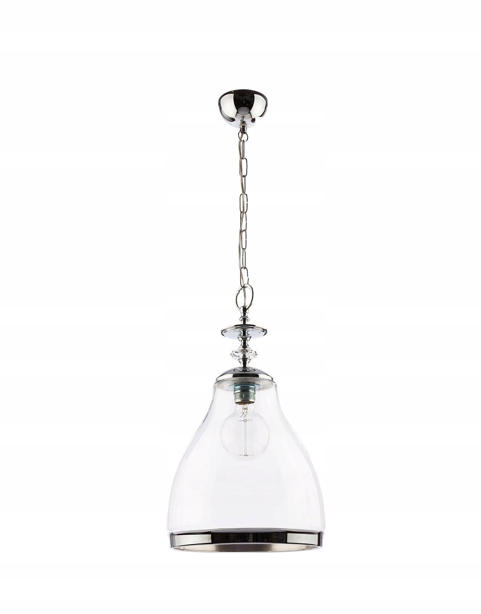 Jupiter ISLA Hanglamp - 1xE27, Chroom & Transparant Glas, Ø29cm